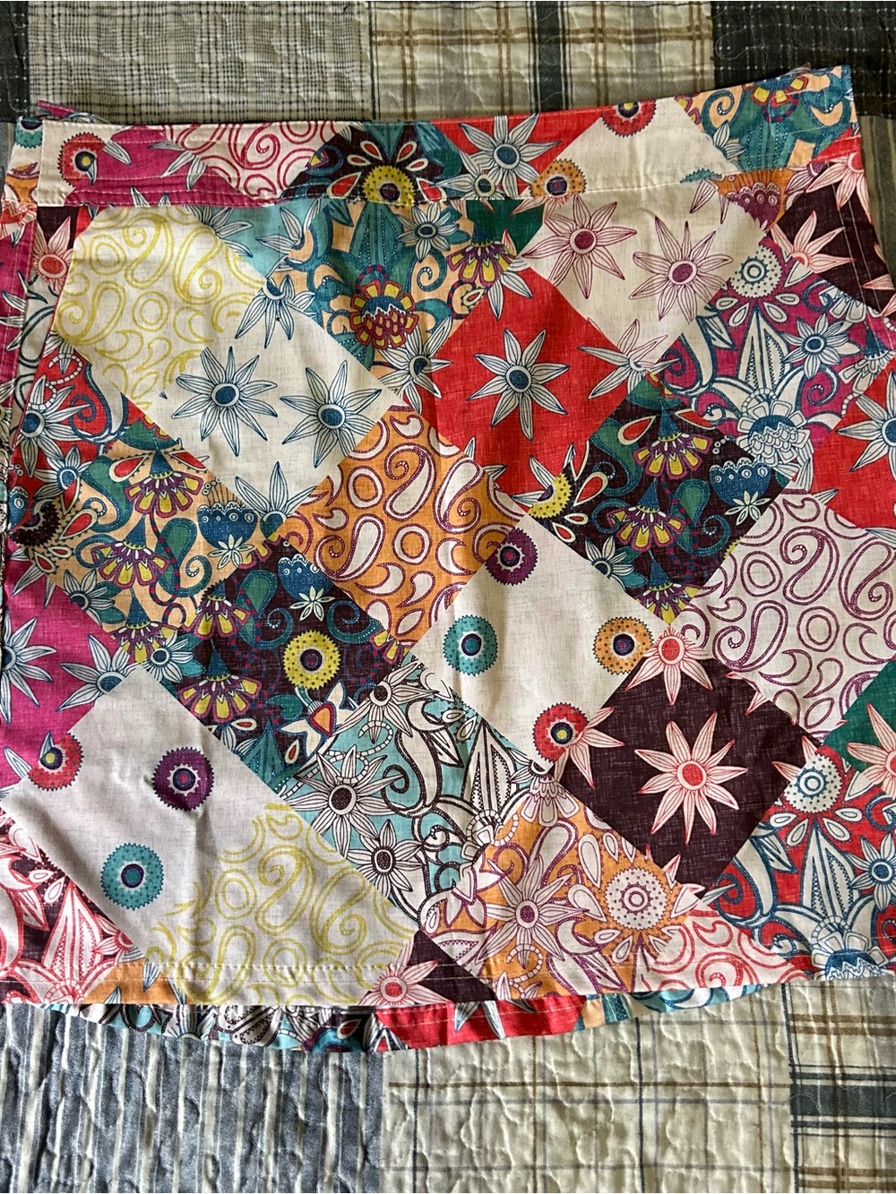 RipSkirt Multicolor Patchwork Floral Print Mini Skirt - XL